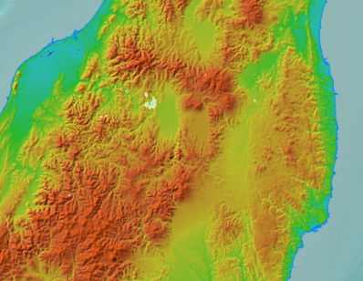 地理院地図(色別標高図)